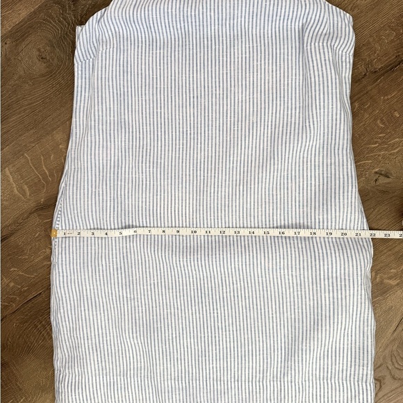 Tommy Bahama 100% Linen Blue Striped Sleeveless Dress - Picture 8 of 11